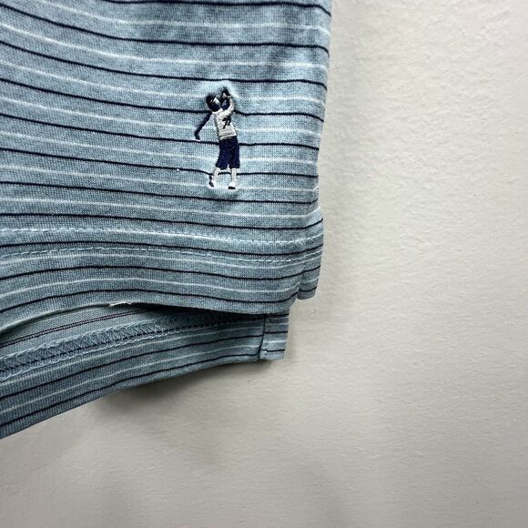 Bobby Jones Players Blue Striped Polo Shirt Size M Medium Short Sleeve - Picture 6 of 12